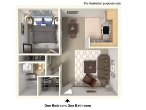 1 Bedroom 1 Bathroom floor plan